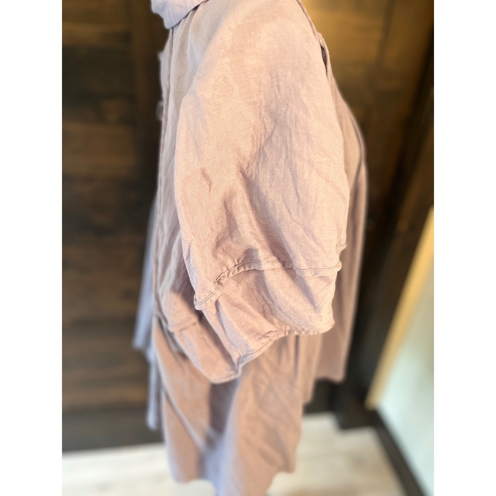 We The Free Free People Lavender Purple Linen Blend Oversized Tunic Top Large - Picture 3 of 5